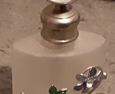 Nice glass and white metal perfume bottle
