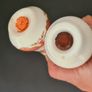 Crown Staffordshire Salt & Pepper Set Lyric Tunis Pink Bone China England Image 6