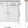 Kitchen Cabinet with Worktop, Sideboard with 2 Drawers and 2 Doors, Buffet Cabinet for Kitchen, Living Room, Dining Room, Hallway, Wood, Country House Style Image 2