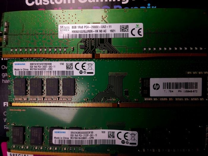 8GB DDR4 Desktop RAM  Samsung / SK hynix 2133MHz, 2400MHz & 2666MHz