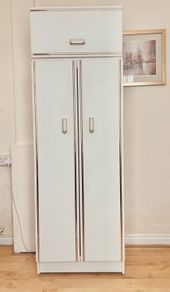 White with Gold trim Standalone Wardrobe
