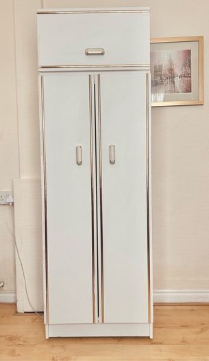 White with Gold trim Standalone Wardrobe