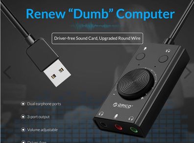 Orico SC2 USB External Sound Card Windows Mac Linux