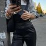 Never Fully Dressed PU vegan leather dungarees in black Image 4