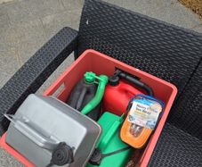 5 litter fuel cans and tow strap