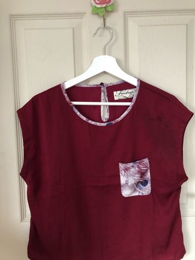Maroon Tshirt with Decorative Pocket