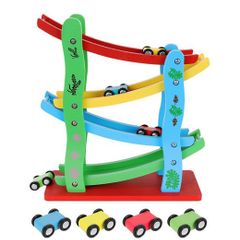 Kids Wooden Car Ramps Race 4 Level