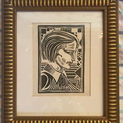 Harry Kernoff, R.H.A. 1900-1974 woodcut i think its called the poet