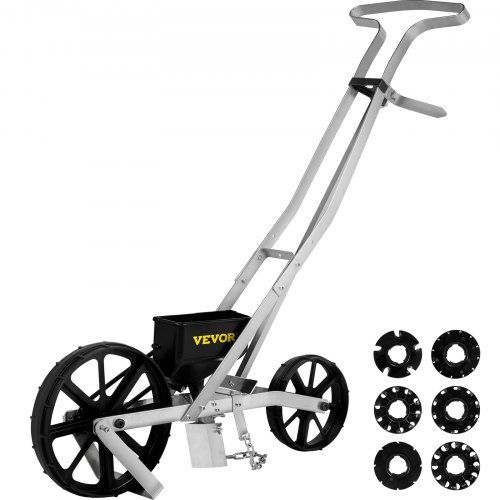 Garden Seeder, Metal Precision Garden Push Seeder With 6 Seed Plates, Walk-Behind Row Crop Planter, Manual Garden Lawn Spreader for Sowing Seeds, Backyard Agriculture for Various Seeds (FREE SHIPPING)
