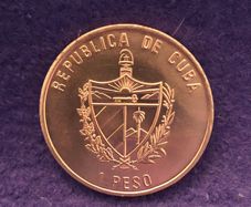 Cuban 1 Pesos Coin Abraham Lincoln