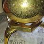 Vintage Etched Brass Tea Kettle with Footed Trivet Stand Postage Available or Collection, Image 2