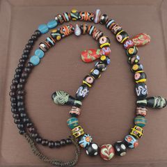 Vintage Venetianstyle necklace strand mix handcrafted glass bead Necklace