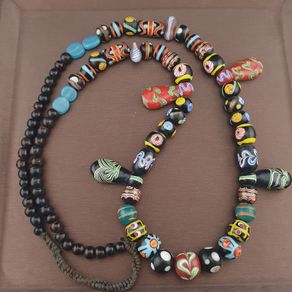 Vintage Venetianstyle necklace strand mix handcrafted glass bead Necklace