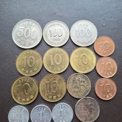 A Lot of 16 coins from South Korea (1969-2012)