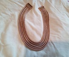 necklace  5 strand metal in rose gold colour