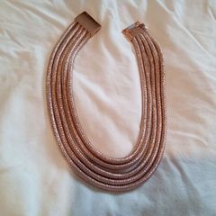 necklace  5 strand metal in rose gold colour