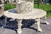 Cast Iron Tree Bench White CH-717-W