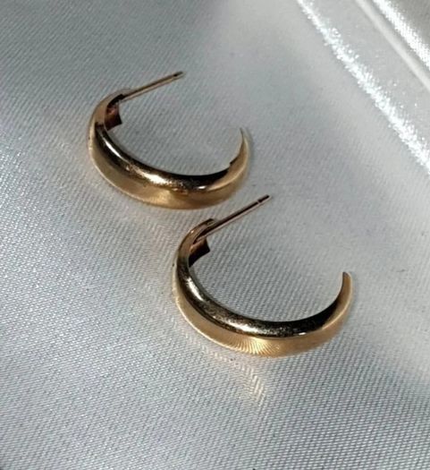 Vintage Hallmarked 9ct Gold 'Demi' Hoops