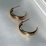 Vintage Hallmarked 9ct Gold 'Demi' Hoops Image 2