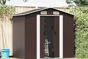 Garden Storage Shed Brown 204x132x186 cm Steel