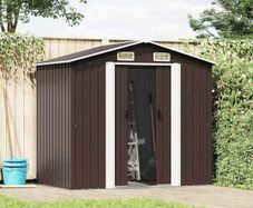 Garden Storage Shed Brown 204x132x186 cm Steel