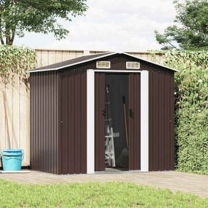 Garden Storage Shed Brown 204x132x186 cm Steel