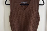 Brown cable knit vest Primark