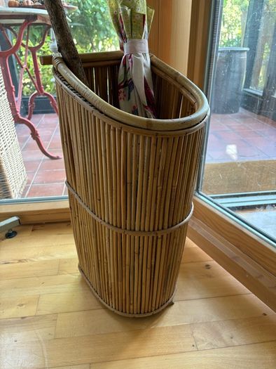 Mid Century Bamboo / Pencil Reed Stick Stand