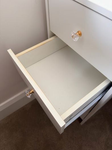 Dressing Table with LED Mirror and Adjustable Lights, 90cm White Vanity Desk
