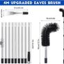 Gutter Cleaning Tools Kit 4M Telescopic Gutter Cleaner Roof with Adjustable Angle Pole Gutter Brush Scoop Roof Cleaning Equipment for Removing Leaves Debris from Gardens Ditches Villas Town Houses Image 2