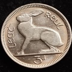 Ireland - 1968 - 3 Pence - Hare - KM.12a - UNC+ - [248]