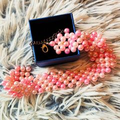 Handmade Beaded Light Pink Choker