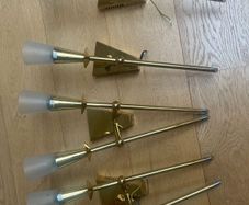 Set of 4 Brass-Finish Wall Lights