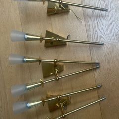 Set of 4 Brass-Finish Wall Lights