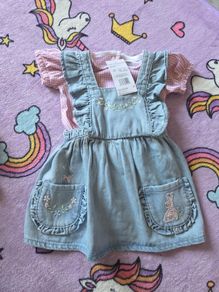 3-6m, With Tags F&F Soft Bunny Pinafore and Bodysuit Top