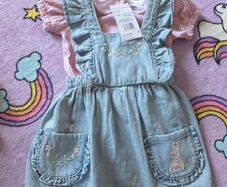 3-6m, With Tags F&F Soft Bunny Pinafore and Bodysuit Top