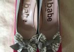 WEDGES - Le Babe Wedge Peep Toe Bow Shoes. Size 5