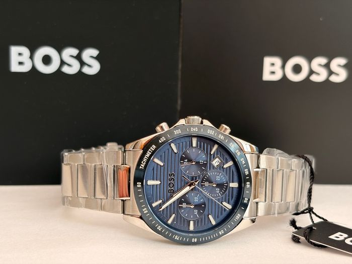 BOSS Strike 41mm Blue Chronograph Dial Steel Bracelet Watch  1514240