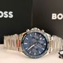BOSS Strike 41mm Blue Chronograph Dial Steel Bracelet Watch  1514240 Image 3