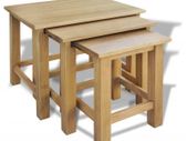 Nesting Tables 3 pcs Solid Oak Wood