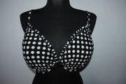 Brand new M&amp;S Black Polka Dot padded underwired bikini bra size UK38DD EU85DD Postage included