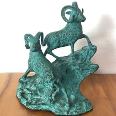 Vintage Bronze Big Horn Rams c1970