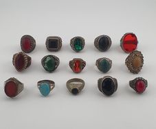 Ancient Inspired Brass Rings Set of 15 Collectible Jewellery Pieces