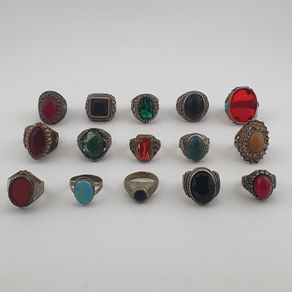 Ancient Inspired Brass Rings Set of 15 Collectible Jewellery Pieces