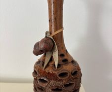 Banksia Seed Pod Carved Wooden Vase from Australia