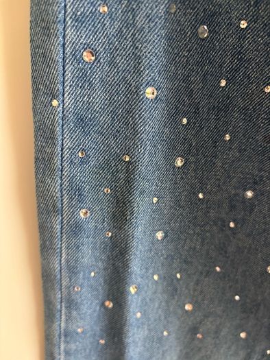 Rhinestone embellished mom jeans