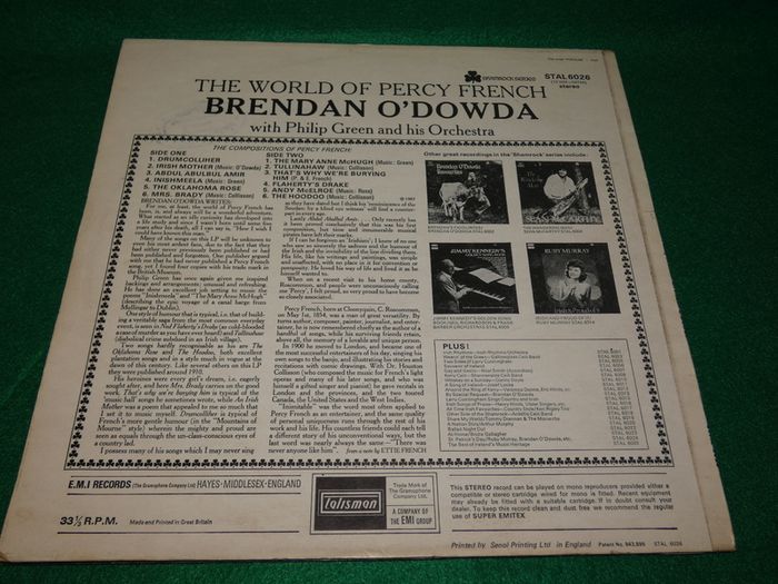 The World Of Percy French Lp 1971 Uk Press