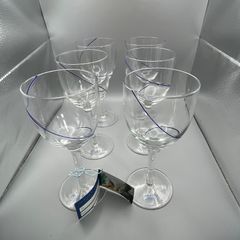 Avoca Blue Collection - Wine Glasses - Set Of 6 - Brand New in Box