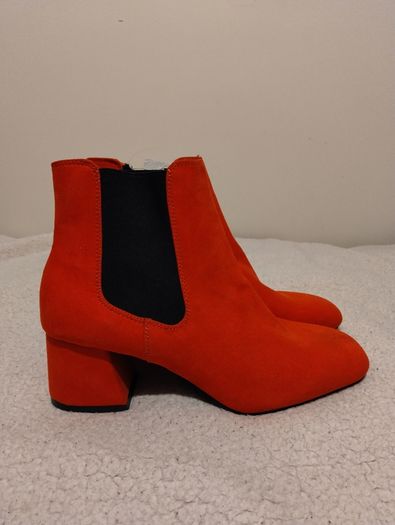 Red Suede Ankle Boots, new
