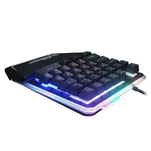 Gaming Keyboard RGB Backlit, 7KEYS 35 Keys Ergonomic Mini Keyboard with Wrist Rest, Half Keyboard for PC Gaming (Keypad)